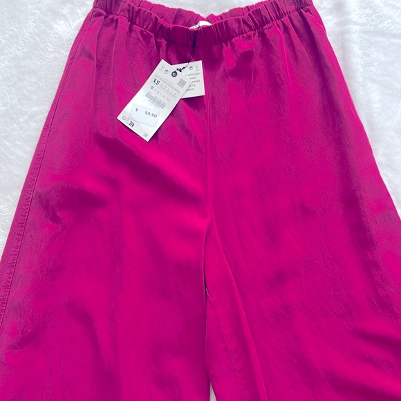 ZARA Linen Blend Wide Leg Pants - Picture 2 of 2